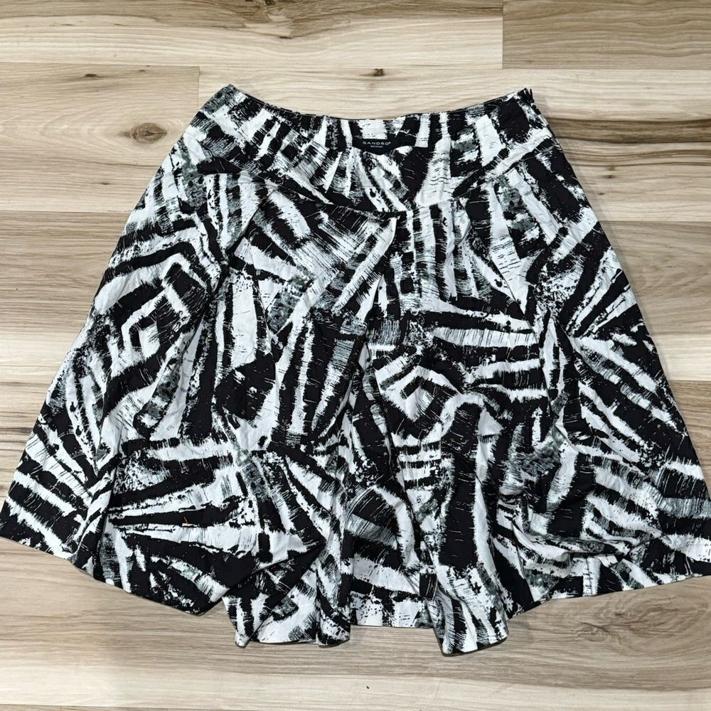Sandro Sportswear Black White Circle Skirt Women’s 6